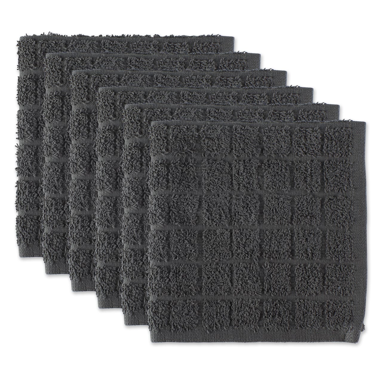 DII® Solid Windowpane Terry Dishcloth Set